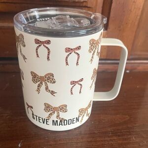 *Brand New* Steve Madden Leopard Bow Stainless Steel Mug